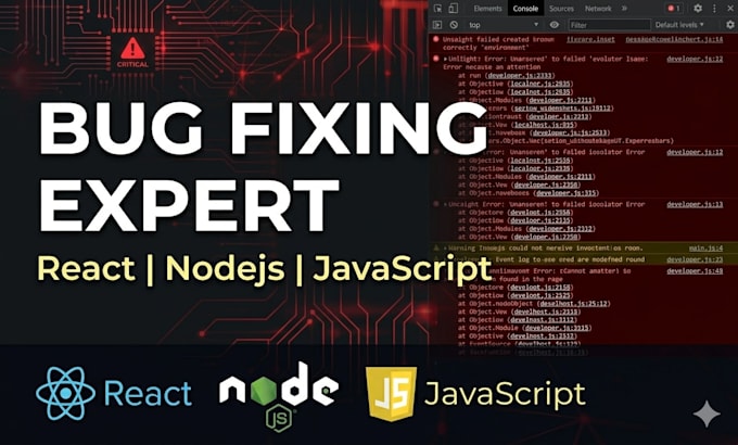 fix bugs and errors in your react and nodejs code