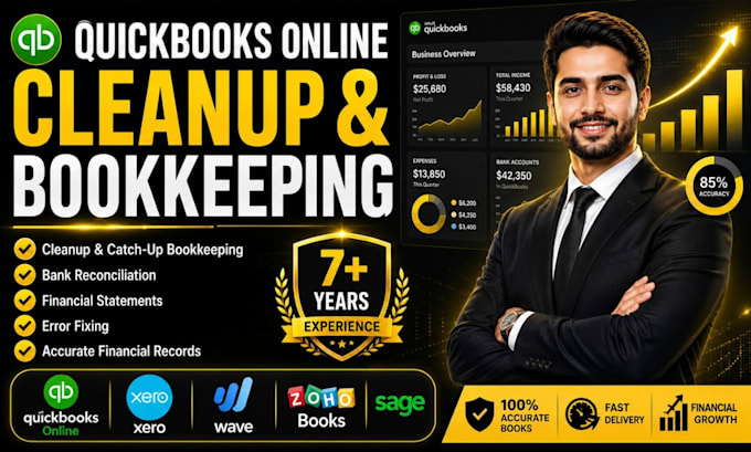 clean up and fix your quickbooks, xero and zoho bookkeeping
