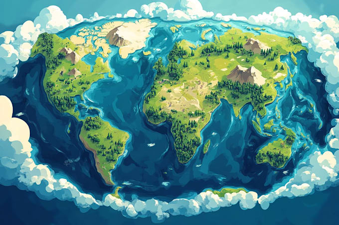 draw vector map and illustration