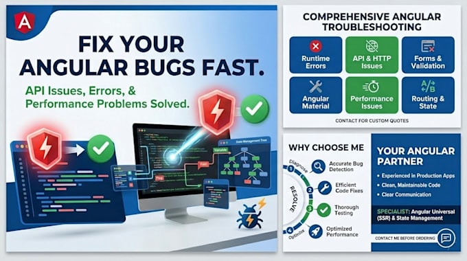 fix angular bugs, errors, and performance issues