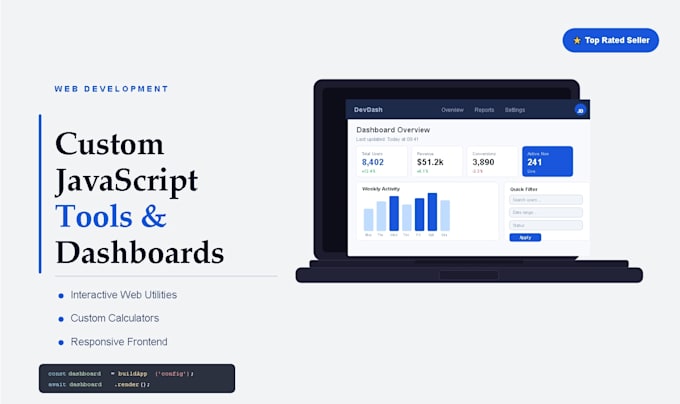 create custom javascript web tool or dashboard