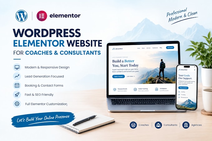design a wordpress elementor website for coaches and consultants