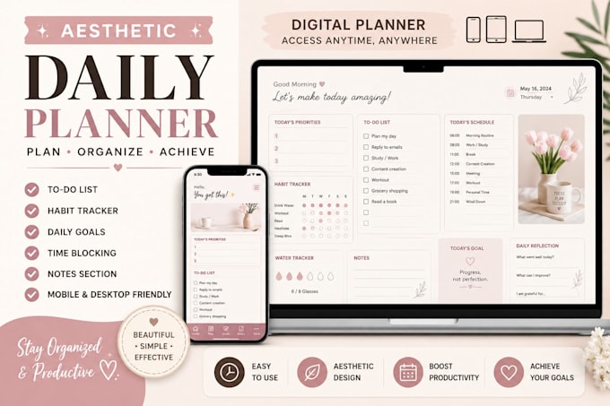 create custom digital planners for phone, tablet and desktop