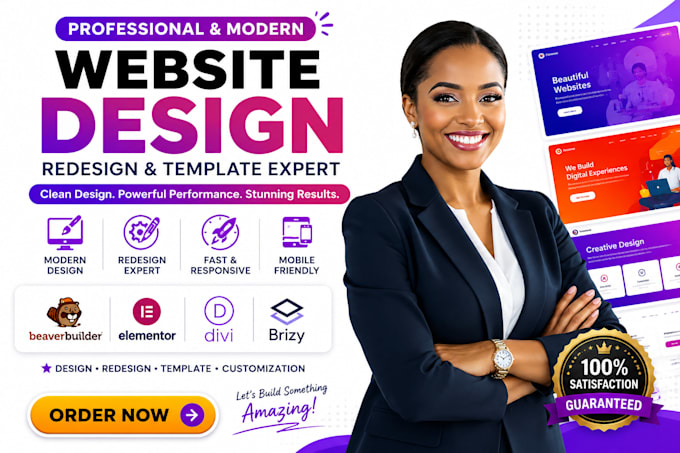 design beaver builder redesign elementor pro divi theme brizy website template