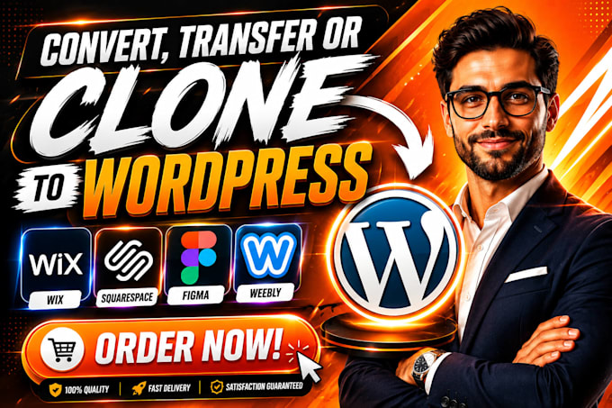 convert, transfer or clone wix, squarespace, figma and weebly to wordpress