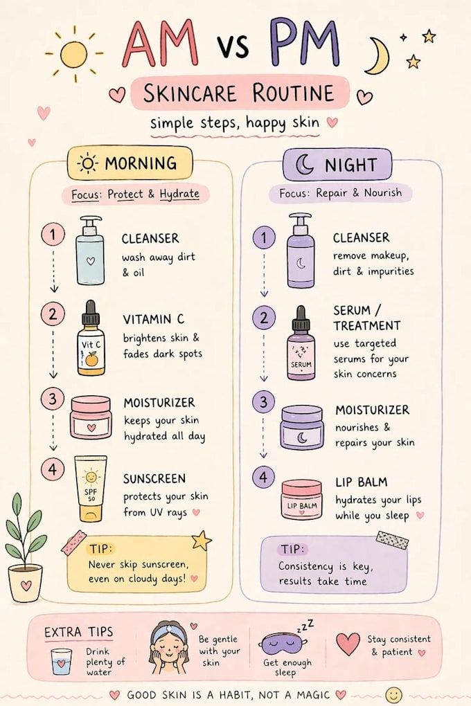 provide a personalized skincare routine for your skin type