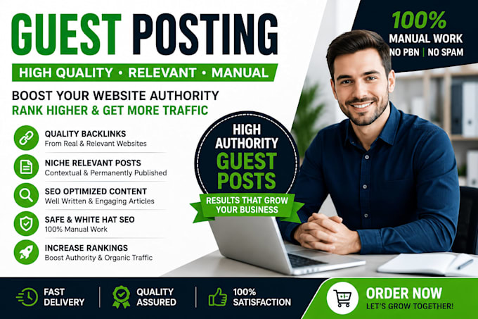 write and publish guest posts on real sites