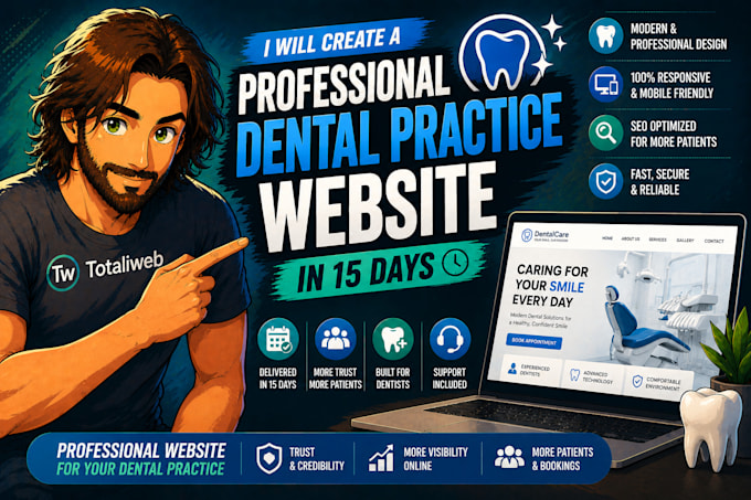 create a professional dental practice website in 15 days
