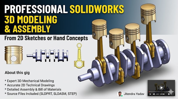 do 3d mechanical modeling and product design in solidworks
