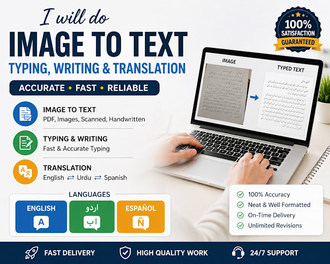 convert PDF, and handwritten files into word typing