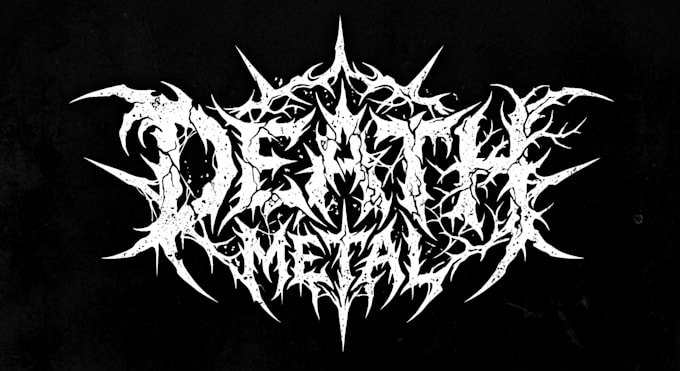 design death metal logo with texture and chrome effect
