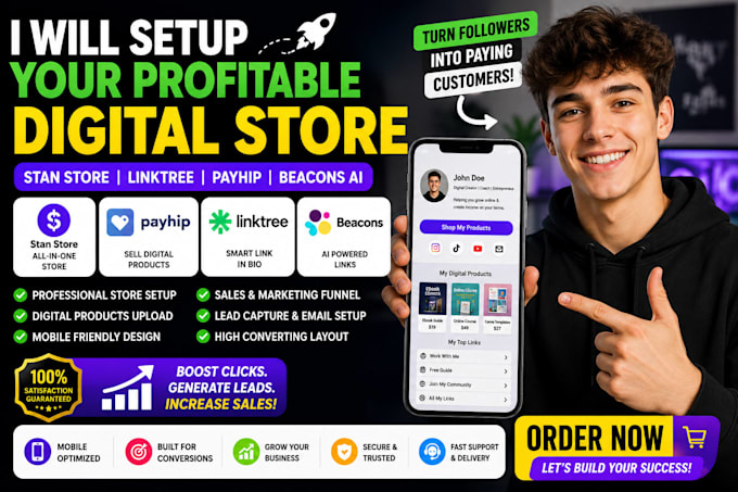 setup stan store digital products stan store marketing linktree payhip beac