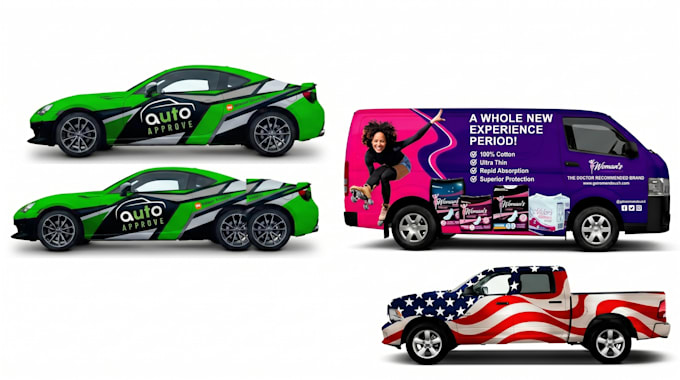 design creative vehicle wrap car van or truck wrap