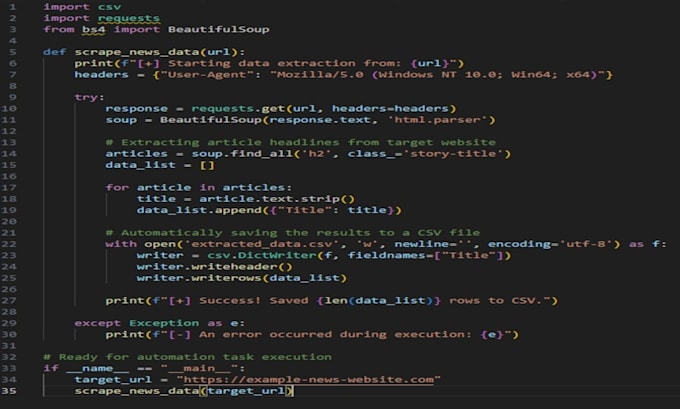 write custom python scripts for automation and web scraping