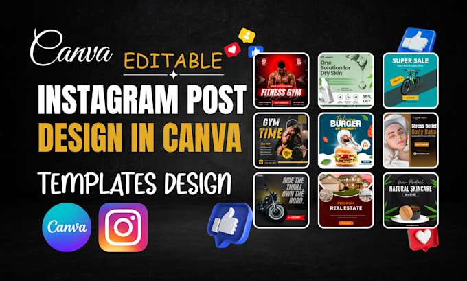 create canva editable templates and instagram post design in canva