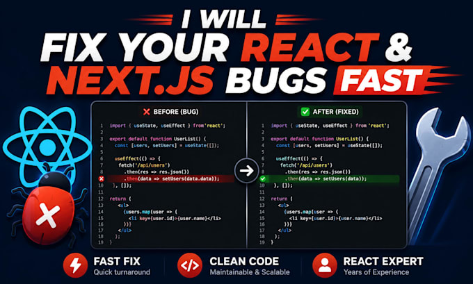 fix your react and next js bugs fast and clean