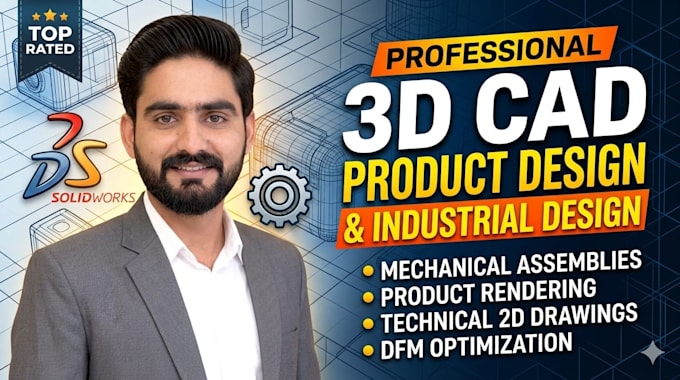 do 3d cad product design and industrial design for manufacturing