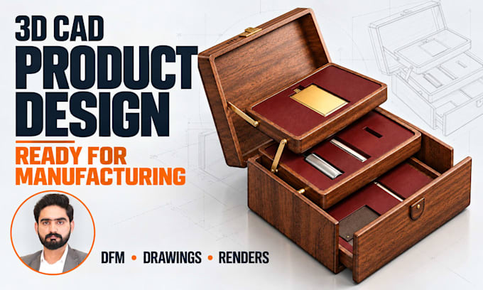 do 3d cad product design and industrial design for manufacturing