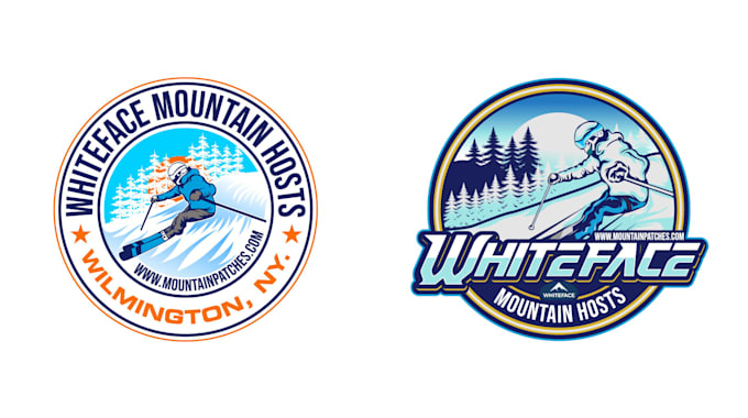 design awesome beautiful skiing logo with express deliver