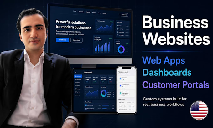 build a business website web app dashboard or customer portal