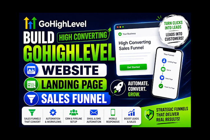 design a gohighlevel website and sales funnel