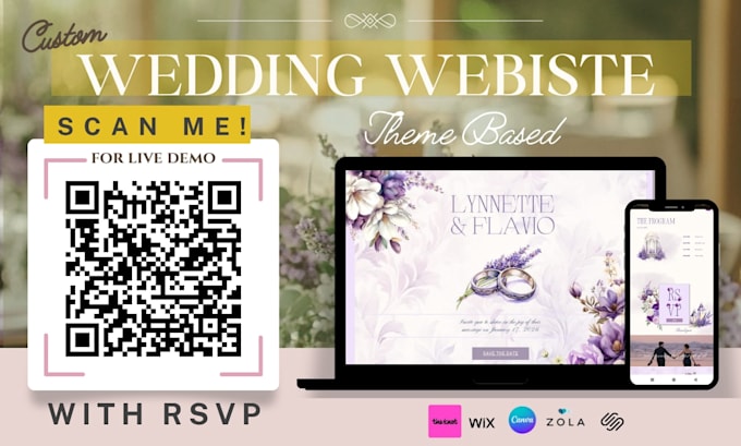 make personalised themed based wedding website with rsvp the knot, zola, canva