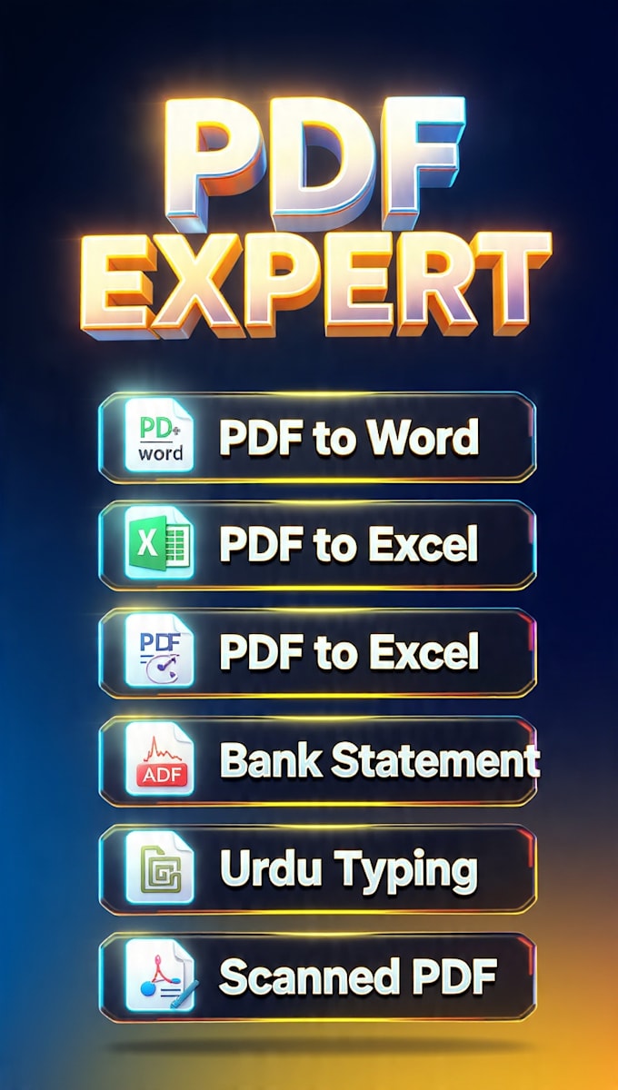 convert PDF to word or excel in 1 hours with  100 percent accurate typing