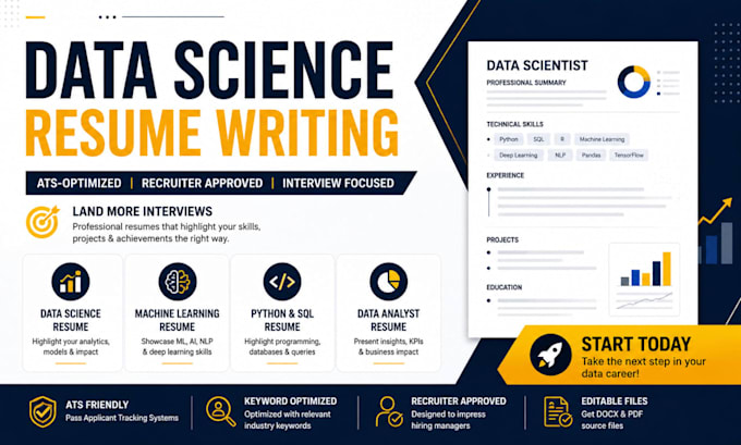 write a top data science resume, as a professional technology recruiter