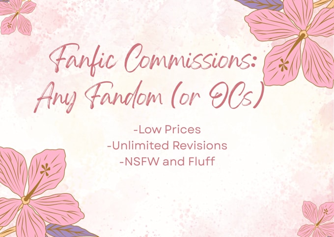 write fanfic commissions for any fandom