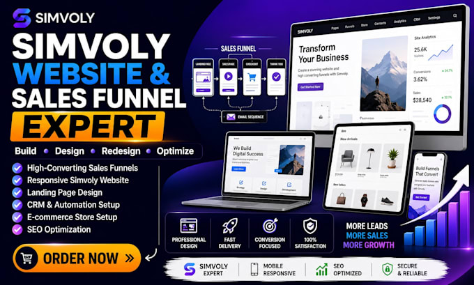 design simvoly websites and funnels