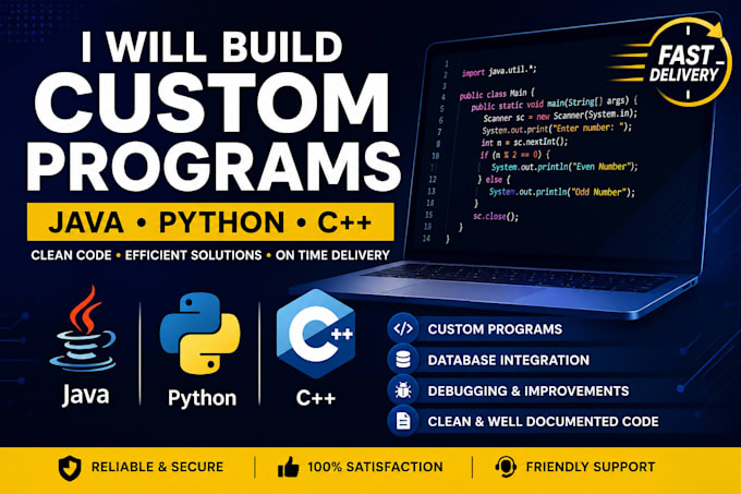 build custom java python or cpp programs