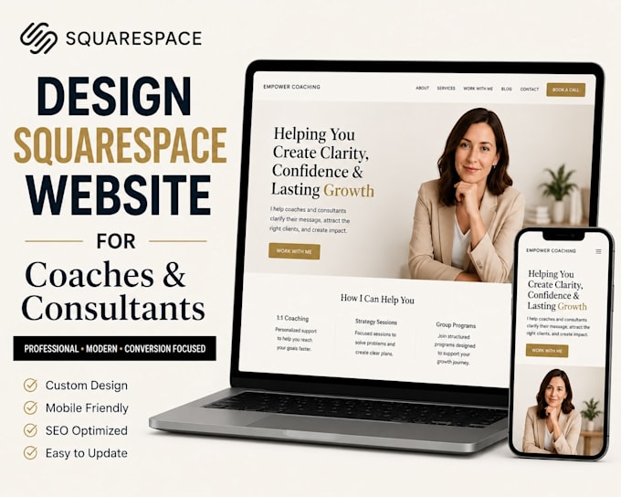 design squarespace website for coaches and consultants