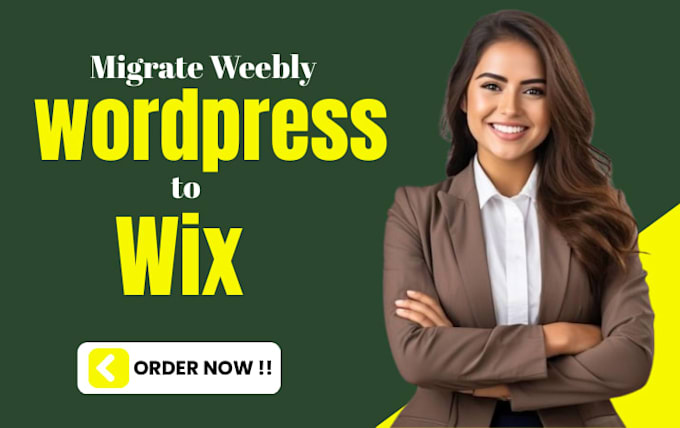 migrate weebly, squarespace, or wordpress to wix and redesign wix website