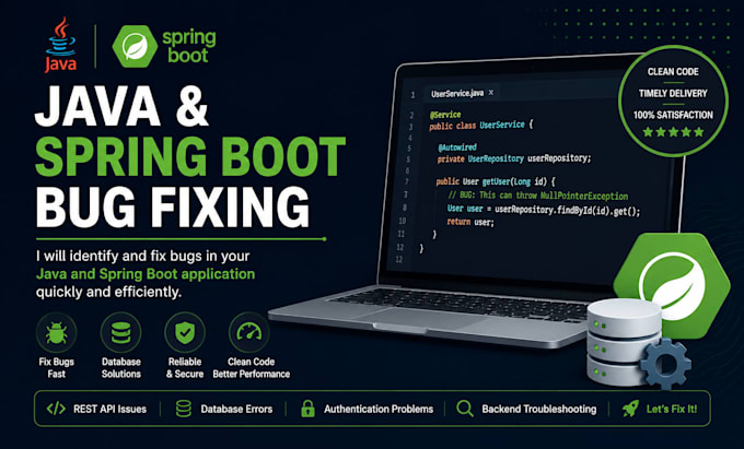 fix bugs in your java and spring boot application