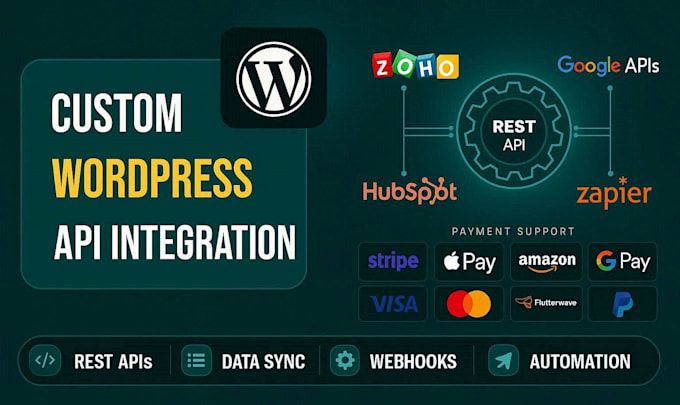 do rest api integration in wordpress website and payment gateway integration