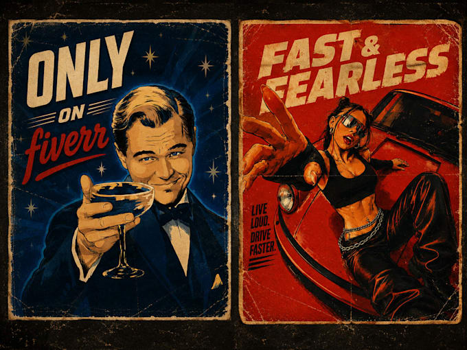 create a vintage retro poster for you