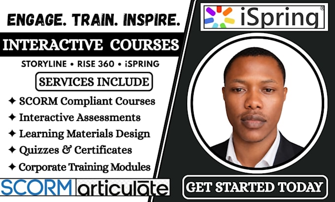 create interactive elearning course using ispring, scorm, storyline and rise 360