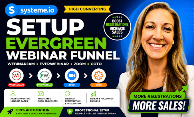setup systeme io evergreen webinar website webinarjam everwebinar zoom goto