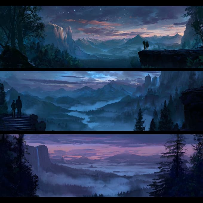create cinematic environment concept art for your game or project