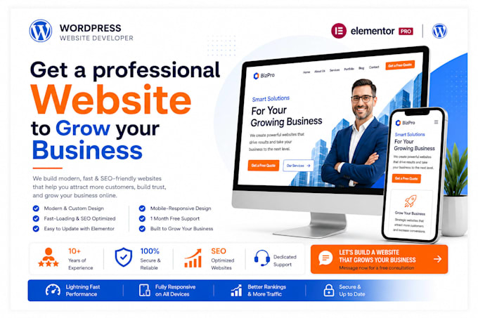 create professional, responsive, business website, modern design