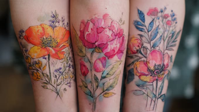 create a watercolor tattoo design