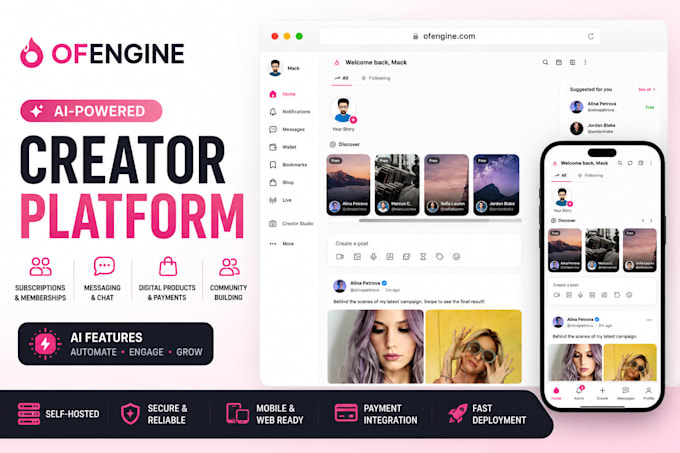 build an onlyfans, fansly, or fanvue clone
