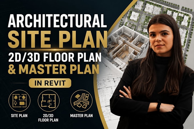 design architectural site plan, 2d or 3d floor plan, and master plan in revit