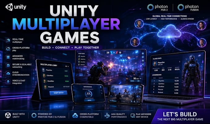 develop a multiplayer game using photon pun 2 and photon fusion