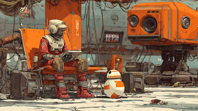 design sci fi mecha and robot concept art
