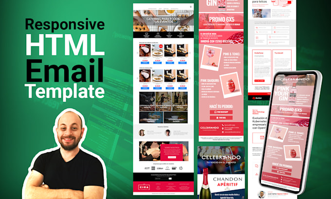create a responsive HTML email from figma, PSD or xd
