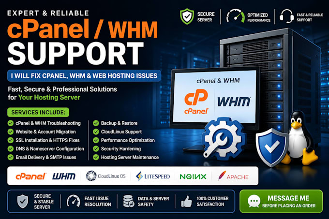 fix cpanel whm and web hosting server issues
