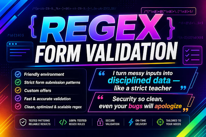 create custom regex validation for web forms and input fields
