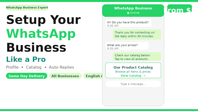setup and optimize your whatsapp business profile, catalog and auto replies