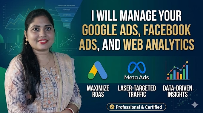 manage google ads, facebook ads and web analytics paid ad